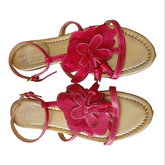The Original Car Shoe by Prada Pink Floral Leather Sandals - Picture 10 of 12